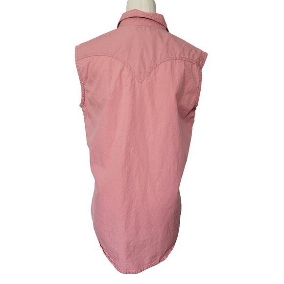 Ranch and Town Western Pearl Snap Pink Top Women M 100% Cotton Cowgirl Rodeo VTG - Picture 5 of 9